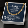 Cuban Link Necklace - To My Football Son, 1 Fan, Love Dad - Athlete's Gift Shop