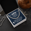 Cuban Link Necklace - To My Football Son, 1 Fan, Love Dad - Athlete's Gift Shop