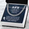 Cuban Link Necklace - To My Football Son, 1 Fan, Love Dad - Athlete's Gift Shop