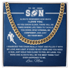 Cuban Link Necklace - To My Football Son, Stay Strong, Love Mom - Athlete's Gift Shop