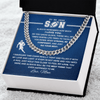 Cuban Link Necklace - To My Football Son, Stay Strong, Love Mom - Athlete's Gift Shop