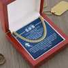 Cuban Link Necklace - To My Football Son, Stay Strong, Love Mom - Athlete's Gift Shop