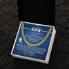 Cuban Link Necklace - To My Football Son, Stay Strong, Love Mom - Athlete's Gift Shop