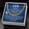 Cuban Link Necklace - To My Football Son, Stay Strong, Love Mom - Athlete's Gift Shop