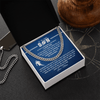 Cuban Link Necklace - To My Football Son, Stay Strong, Love Mom - Athlete's Gift Shop