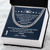 Cuban Link Necklace - To My Golf Son, 1 Fan, Love Mom - Athlete's Gift Shop
