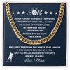 Cuban Link Necklace - To My Hockey Son, 1 Fan, Love Mom - Athlete's Gift Shop