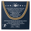 Cuban Link Necklace - To My Lacrosse Son, 1 Fan, Love Mom - Athlete's Gift Shop