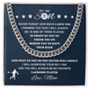 Cuban Link Necklace - To My Lacrosse Son, 1 Fan, Love Mom - Athlete's Gift Shop