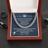 Cuban Link Necklace - To My Lacrosse Son, 1 Fan, Love Mom - Athlete's Gift Shop