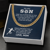 Cuban Link Necklace - To My Soccer Son, Achieve Anything, Love Mom - Athlete's Gift Shop