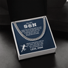 Cuban Link Necklace - To My Soccer Son, Achieve Anything, Love Mom - Athlete's Gift Shop