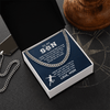 Cuban Link Necklace - To My Soccer Son, Achieve Anything, Love Mom - Athlete's Gift Shop