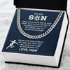 Cuban Link Necklace - To My Soccer Son, Achieve Anything, Love Mom - Athlete's Gift Shop