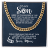 Cuban Link Necklace - To My Soccer Son, Biggest Fan, Love Mom - Athlete's Gift Shop