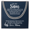 Cuban Link Necklace - To My Soccer Son, Biggest Fan, Love Mom - Athlete's Gift Shop