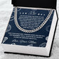 Cuban Link Necklace, To My Son - My Greatest Win of All - Athlete's Gift Shop