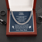 Football Gift – Cuban Link Necklace with Personalized Message Box - Athlete's Gift Shop