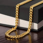 Football Necklace Cuban Link Chain in Standard Box - Athlete's Gift Shop