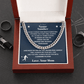 Lacrosse Gift - Cuban Link Necklace with Personalized Message - Athlete's Gift Shop