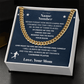 Lacrosse Gift - Cuban Link Necklace with Personalized Message - Athlete's Gift Shop