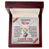 Love Knot Necklace - To My Baseball Wife, Best Catch, (White Card, Black, Red Text) - Athlete's Gift Shop