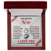 Love Knot Necklace - To My Baseball Wife, Best Catch, (White Card, Black, Red Text) - Athlete's Gift Shop