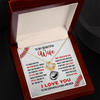 Love Knot Necklace - To My Baseball Wife, Best Catch, (White Card, Black, Red Text) - Athlete's Gift Shop
