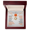 Love Knot Necklace - To My Basketball Granddaughter, Never Forget (white card/orange stars) - Athlete's Gift Shop