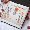 Love Knot Necklace - To My Basketball Granddaughter, Never Forget (white card/orange stars) - Athlete's Gift Shop