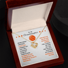 Love Knot Necklace - To My Basketball Granddaughter, Never Forget (white card/orange stars) - Athlete's Gift Shop