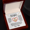 Love Knot Necklace - To My Beautiful Daughter, Love Mom (White Card, Black Text) - Athlete's Gift Shop