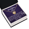 Love Knot Necklace - To My Horseback Riding Daughter, Enjoy the Ride, Love Dad(Purple Card, White Text) - Athlete's Gift Shop