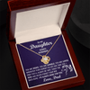 Love Knot Necklace - To My Horseback Riding Daughter, Enjoy the Ride, Love Dad(Purple Card, White Text) - Athlete's Gift Shop