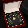 Love Knot Necklace - To My Lacrosse Granddaughter, Never Forget (black card , yellow text) - Athlete's Gift Shop