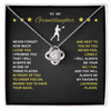Love Knot Necklace - To My Lacrosse Granddaughter, Never Forget (black card , yellow text) - Athlete's Gift Shop