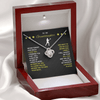 Love Knot Necklace - To My Lacrosse Granddaughter, Never Forget (black card , yellow text) - Athlete's Gift Shop