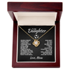 Love Knot Necklace - To My Soccer Daughter, 1 Fan, Love Mom (Black Card, White Text) - Athlete's Gift Shop