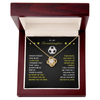Love Knot Necklace - To My Soccer Granddaughter, Never Forget (Black Card, Yellow Text) - Athlete's Gift Shop