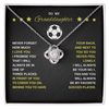 Love Knot Necklace - To My Soccer Granddaughter, Never Forget (Black Card, Yellow Text) - Athlete's Gift Shop