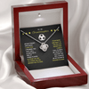 Love Knot Necklace - To My Soccer Granddaughter, Never Forget (Black Card, Yellow Text) - Athlete's Gift Shop