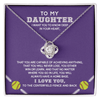 Love Knot Necklace - To My Softball Daughter, Want You to Know (Purple background) - Athlete's Gift Shop
