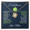 Love Knot Necklace - To My Tennis Daughter, Biggest Fan, Love Mom (Navy) - Athlete's Gift Shop