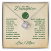 Love Knot Necklace - To My Tennis Daughter, Biggest Fan, Love Mom (Tan) - Athlete's Gift Shop