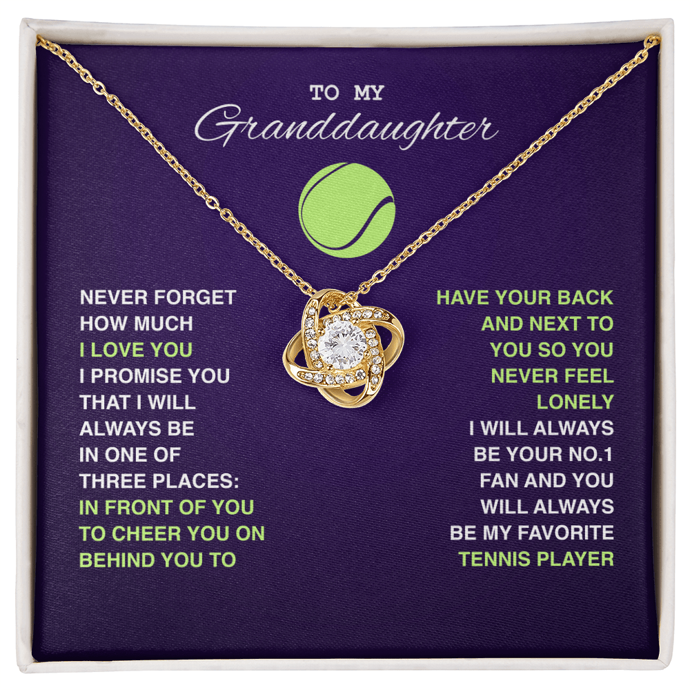Love Knot Necklace - To My Tennis Granddaughter, Your 1 Fan (Purple) - Athlete's Gift Shop
