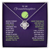 Love Knot Necklace - To My Tennis Granddaughter, Your 1 Fan (Purple) - Athlete's Gift Shop
