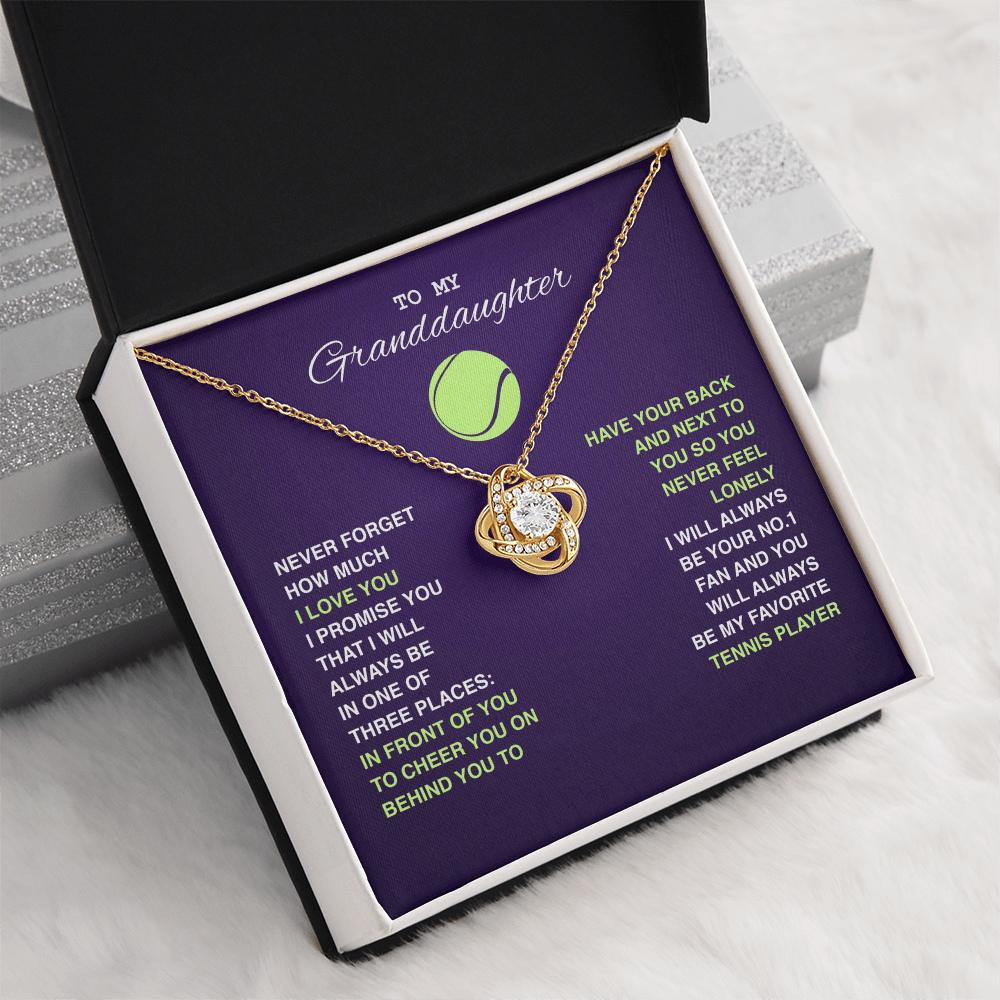 Love Knot Necklace - To My Tennis Granddaughter, Your 1 Fan (Purple) - Athlete's Gift Shop
