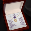 Love Knot Necklace - To my Volleyball Granddaughter, Never Forget (White Card, Purple Text) - Athlete's Gift Shop