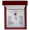 Love Knot Necklace - To my Volleyball Granddaughter, Never Forget (White Card, Purple Text) - Athlete's Gift Shop
