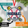 Personalized Sports Wood Ornament